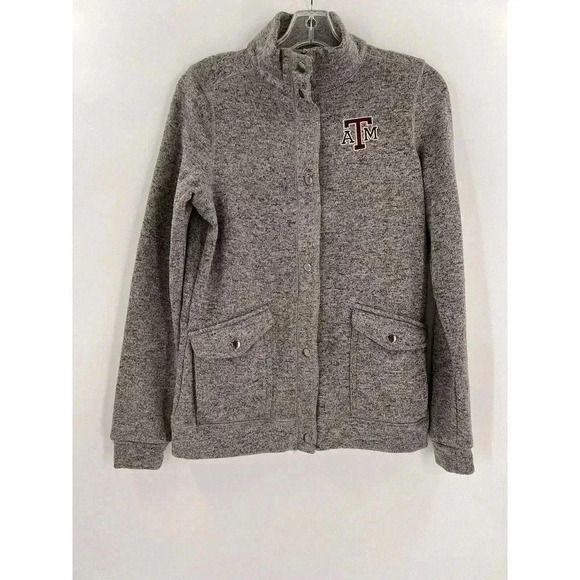 Women’s Texas A & M Colosseum Flyaway SMALL Gray Full-Zip Jacket Charcoal Gray - Picture 3 of 8